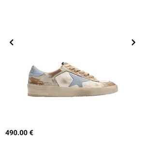 Golden Goose Beige and Blue Sneakers